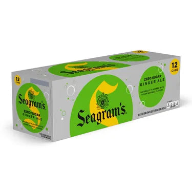 Seagrams Zero Sugar Ginger Ale 12 Oz Cans