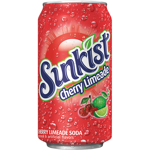 Sunkist Cherry Limeade Flavored Soda 12oz Cans