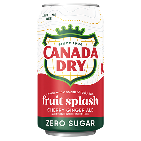 Canada Dry Fruit Splash Cherry Ginger Ale Zero Sugar 12oz Cans