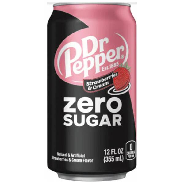 Dr Pepper Strawberries & Cream Zero Sugar 12oz Cans