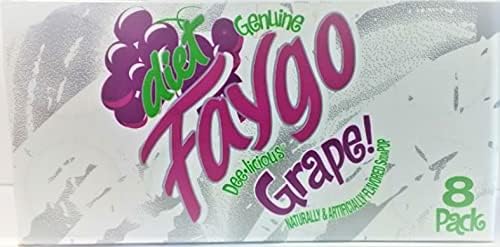 Diet Faygo Grape! flavored soda pop. 8-pack 12-fl. oz. cans in box (1)