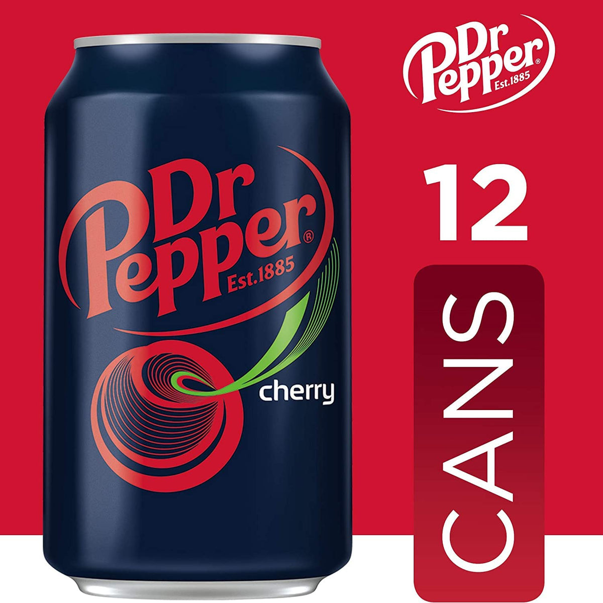 Dr. Pepper Cherry Flavored Soda Beverage Soft Drink - 3 Cases (36 Cans)