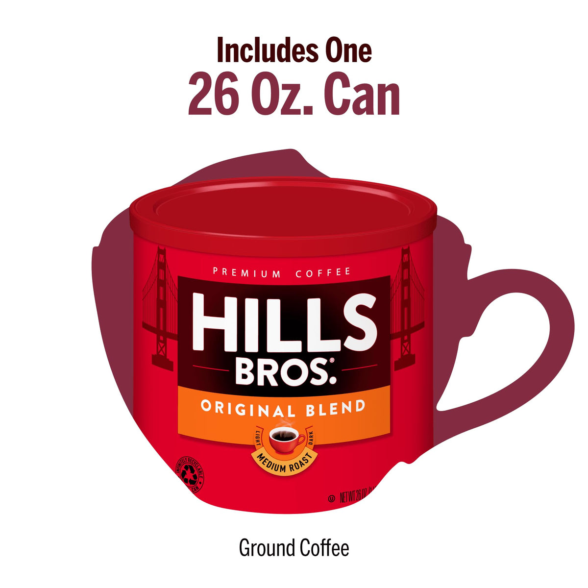 Hills Bros. Ground Coffee - High Yield, 30.5 oz Can