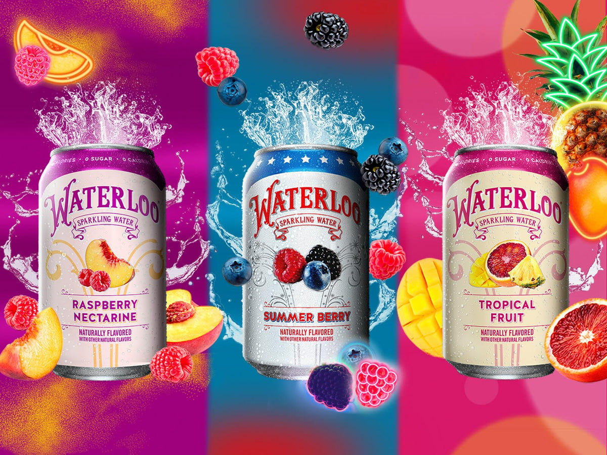 Waterloo Sparkling Fruit Flavored Water, Multi-Flavor Variety Pack | Zero Calorie | Zero Sugar | Zero Sodium | Zero Calories | Naturally flavored, 12 Fl Oz with Fitluv packaging (8 Flavor Variety, Pack of 24)