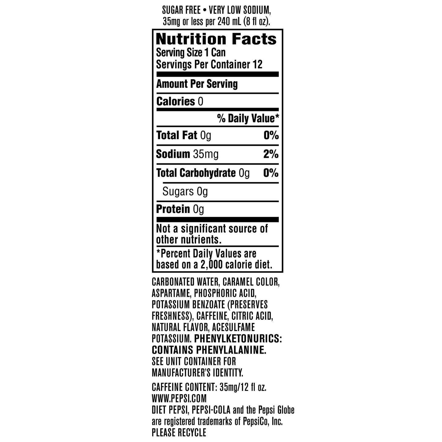 Diet Pepsi Cans, 12 FlOz, 12 Count
