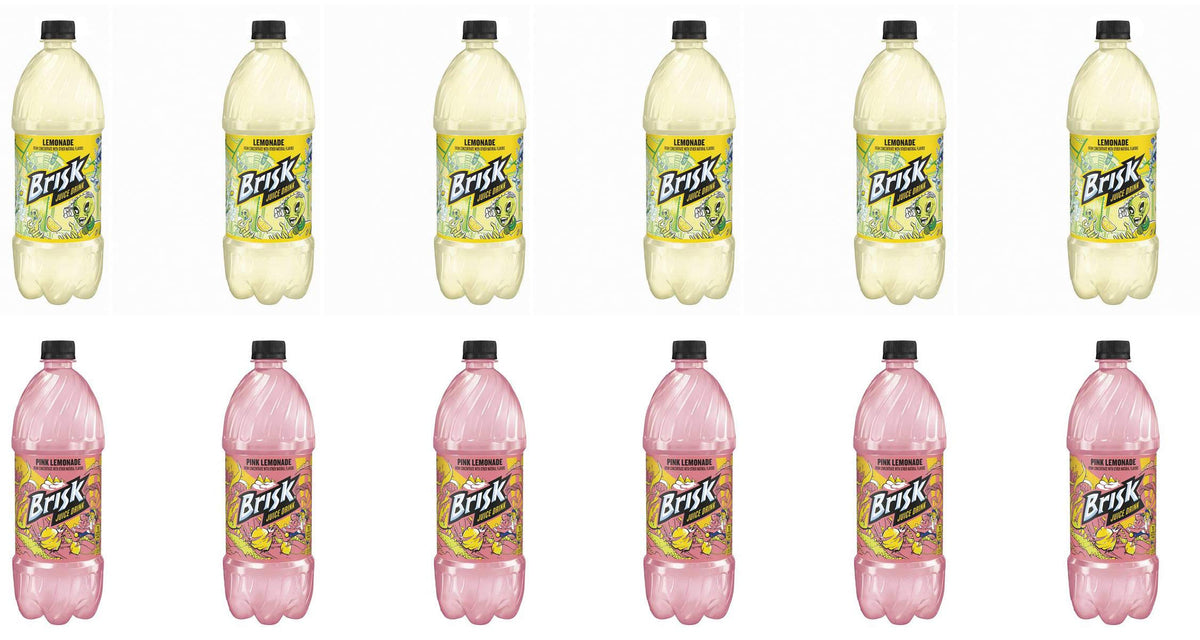 LUV BOX - Variety Brisk Lemonade Pack 1L Plastic Bottle, 12 Per Case, Pink Lemonade , Lemonade