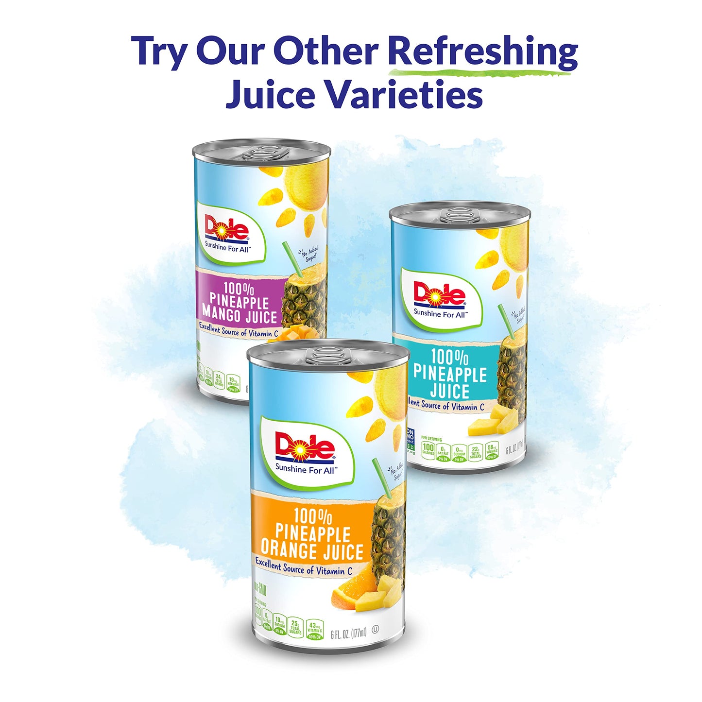 Dole 100% Pineapple Juice, 8.0 Fl Oz, Pack of 24