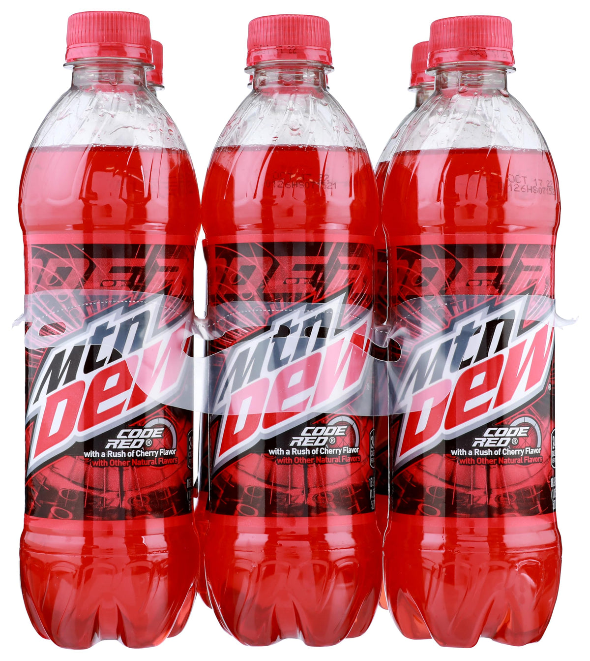 Mountain Dew Code Red Soda, 16.9 oz bottle (6 count)