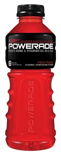 POWERADE, Electrolyte Enhanced Sports Drinks w/ Vitamins, Fruit Punch, 20 Fl Oz Bottles (24)
