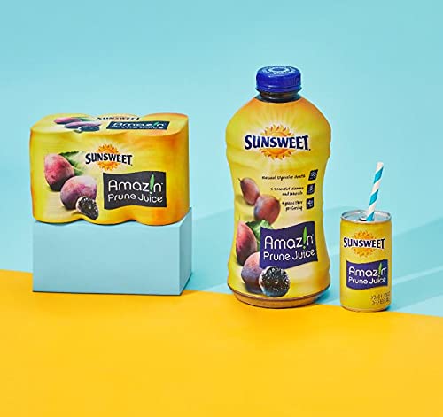 Sunsweet Amazin Prune Juice | Gluten Free, Vegan, Low Fat, Unsweetened, Unsulfured | High in Dietary Fiber + other Natural Minerals | Packs of Six 64oz Bottles