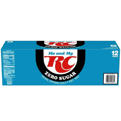 RC Cola Zero Sugar Soda, 12 Fl Oz Cans, Pack of 12