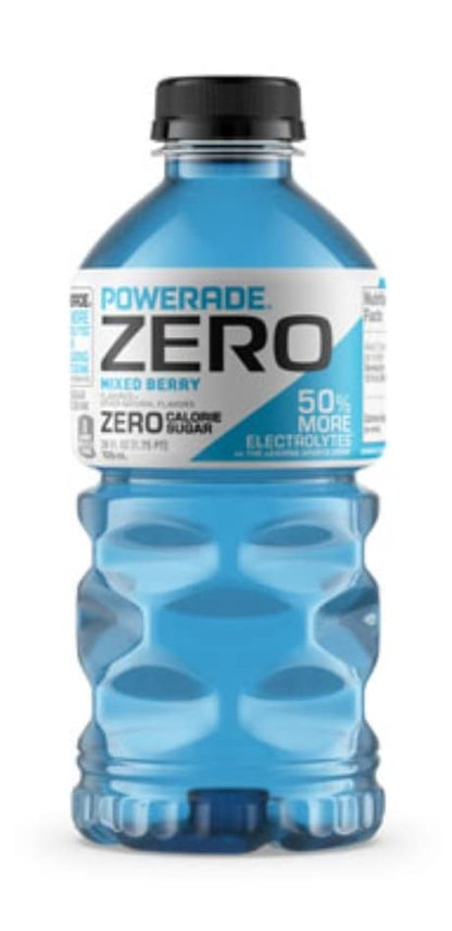 Powerad Sport Drink Bottles, 28 fl oz, 5 Pack (Zero Mixed Berry)