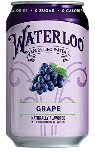 Waterloo Sparkling Water, Grape Naturally Flavored, Pack of 24, 12 Fl Oz Cans | Zero Calories | Zero Sugar or Artificial Sweeteners | Zero Sodium