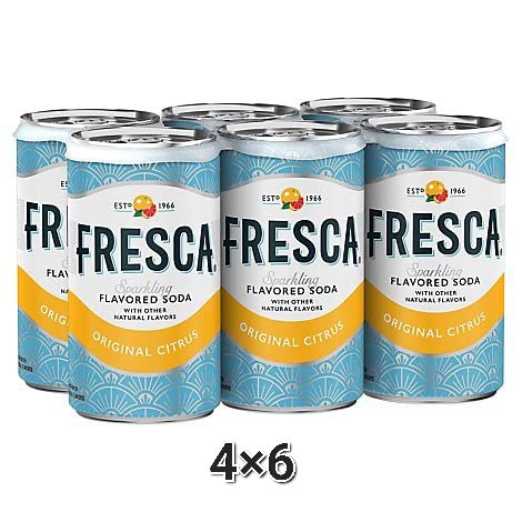 WESTERNBMY Fresca Original Grapefruit Citrus Sparkling Flavored Soda , 7.5 FL OZ, total 24 cans