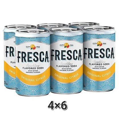 WESTERNBMY Fresca Original Grapefruit Citrus Sparkling Flavored Soda , 7.5 FL OZ, total 24 cans