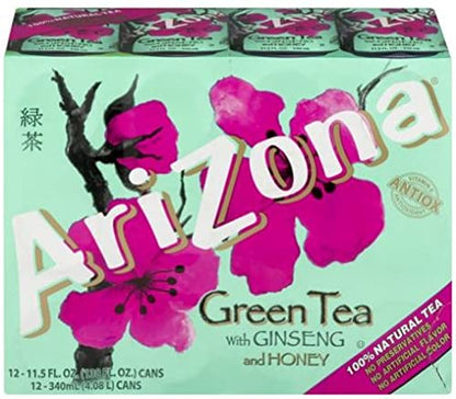 MARL CR- Arizona Green Tea with Ginseng and Honey, 11.5 fl oz(12 Cans)