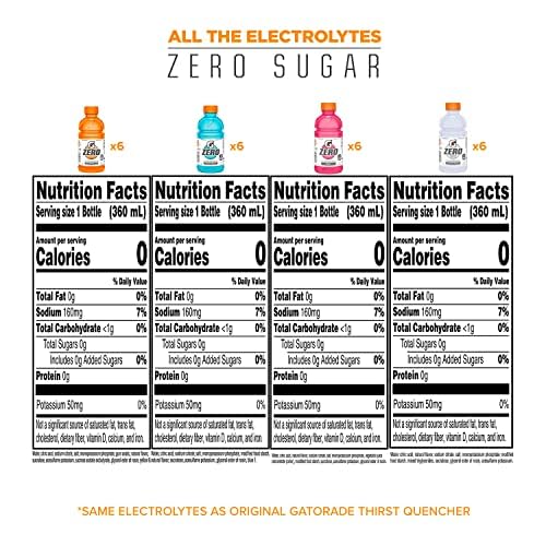 Gatorade Zero, Variety Pack 2.0, 12 Fl Oz (Pack of 24)