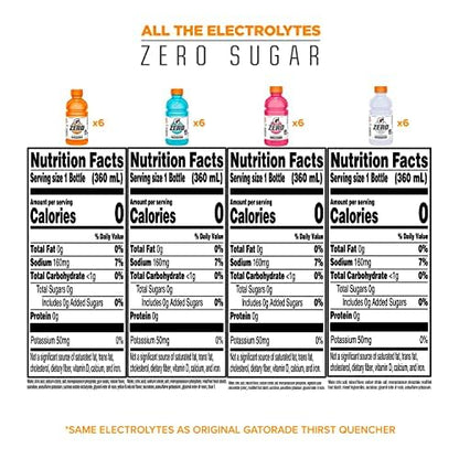 Gatorade Zero, Variety Pack 2.0, 12 Fl Oz (Pack of 24)