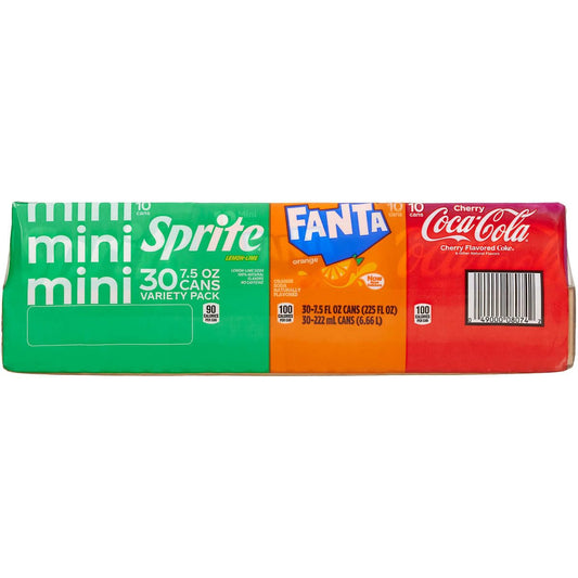 Coca-Cola Mini Cans Variety Pack (7.5oz/ 30Pk), 225 Fl Oz