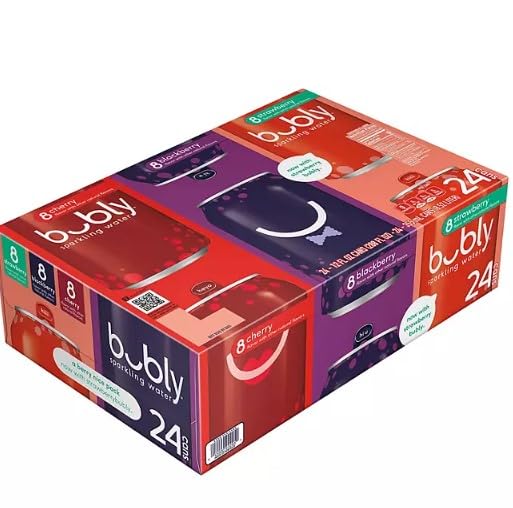 bubly Sparkling Water 3 Flavor Variety Pack (12 Oz., 24 Pk.) 288 Fl Oz,, ()