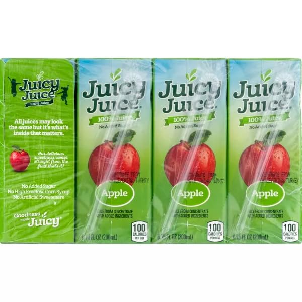 Juicy Juice Apple Juice Single Serve Slim, 54 Fluid Ounce, 8 Per Pack - 4 Packs Per Case