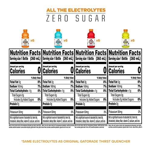 Gatorade Zero, Variety Pack 2.0, 12 Fl Oz (Pack of 24)