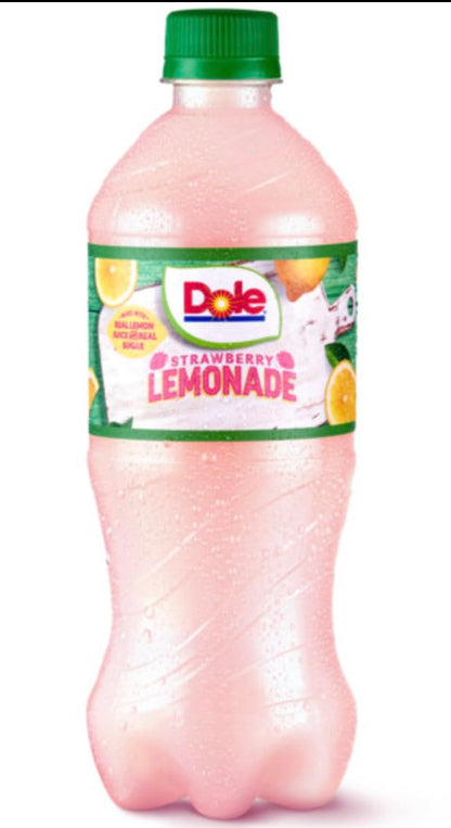 Dole Strawberry Lemonade, 20 Oz Soda Bottles (10)