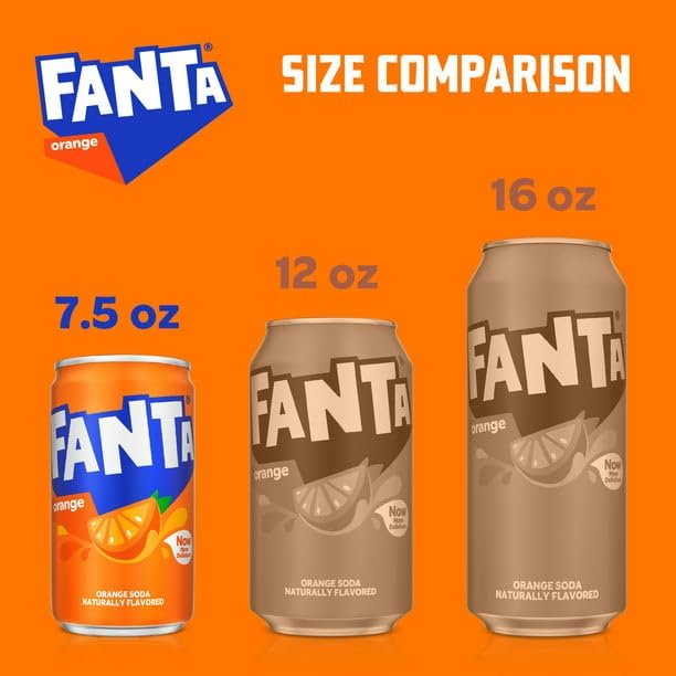 WESTERNMBY Fridge Pack Cans Soda, 7.5 Fl Oz, 20 Cans (Fanta)
