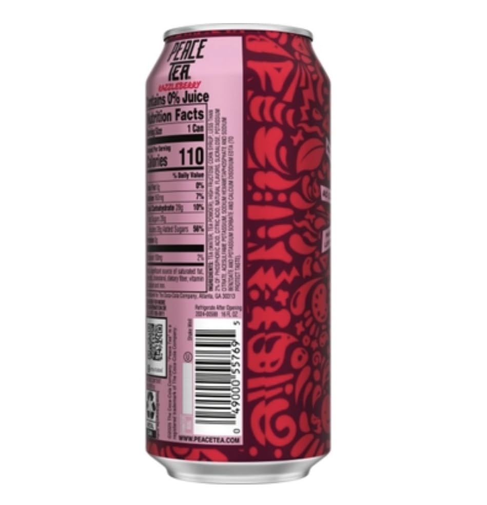 Peace Tea, 16 Fluid Ounces, 24 Count (Sno Berry)