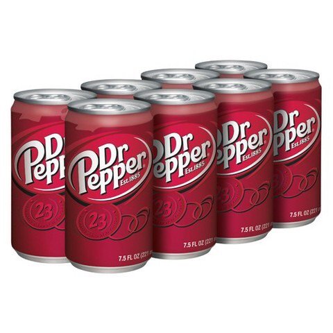 Dr Pepper Soda 7.5oz Small Slim Mini Cans 3/8 Packs (24 Cans) (Choose Flavor Below) (Original)