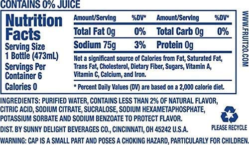 Fruit2O Zero Calorie Flavored Water Peach (12 bottles)