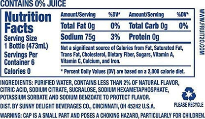 Fruit2O Zero Calorie Flavored Water Peach (12 bottles)