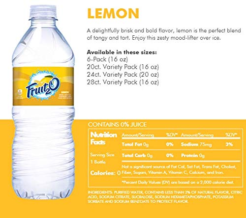Fruit2O Zero Calorie Flavored Water Lemon 6 bottles (Pack of 04)