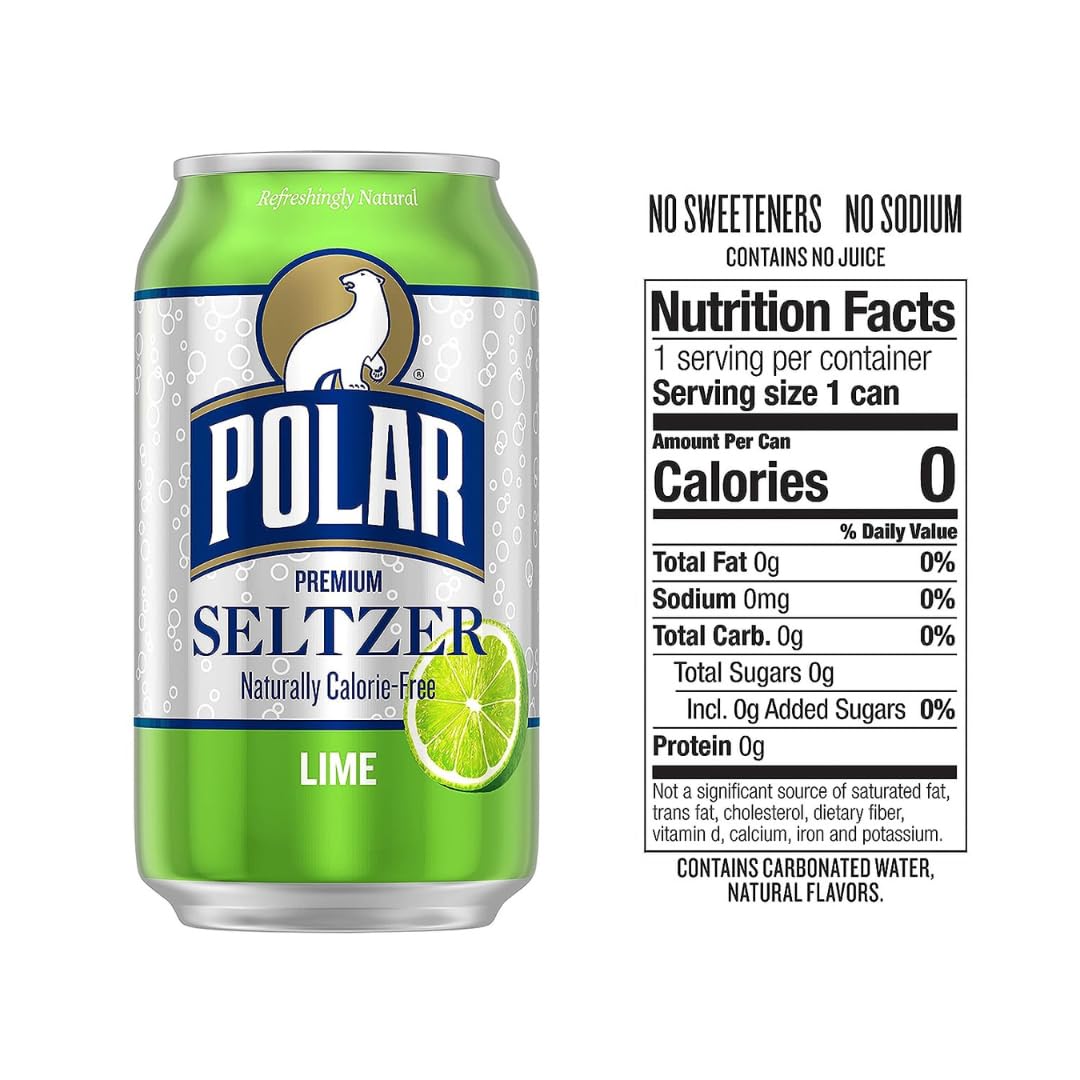 Polar Seltzer Water Variety Pack - Cranberry Lime, Black Cherry, Lime, Ruby Red Grapefruit - 12 fl oz - (Pack of 16)