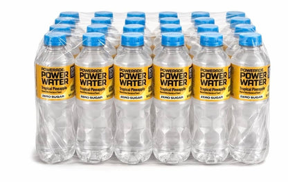 Powerade Power Water Zero Sugar Tropical Pineapple, 16.9 oz Bottles, 24 pack