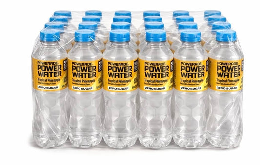 Powerade Power Water Zero Sugar Tropical Pineapple, 16.9 oz Bottles, 24 pack