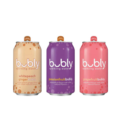 BEEQ- (Pack of 16) bubly Sparkling Water, Berry Bliss Sampler, 12 fl oz. Cans, Multi Flavor Soft Drink Bundle | Assortment Soda Refrigerator Restock Kit of Soda