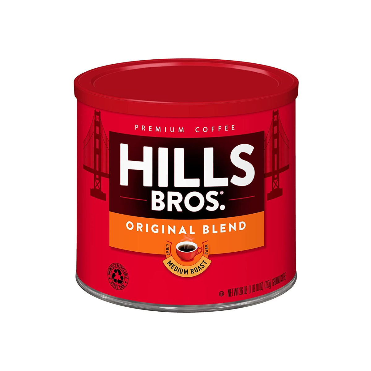 Hills Bros. Original, Medium Roast, Coffee (26 Ounce (Pack of 2))