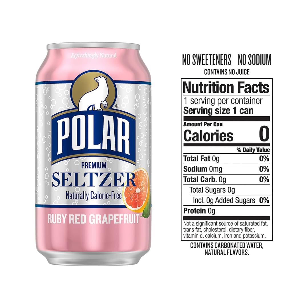 Polar Seltzer Water Variety Pack - Cranberry Lime, Black Cherry, Lime, Ruby Red Grapefruit - 12 fl oz - (Pack of 16)