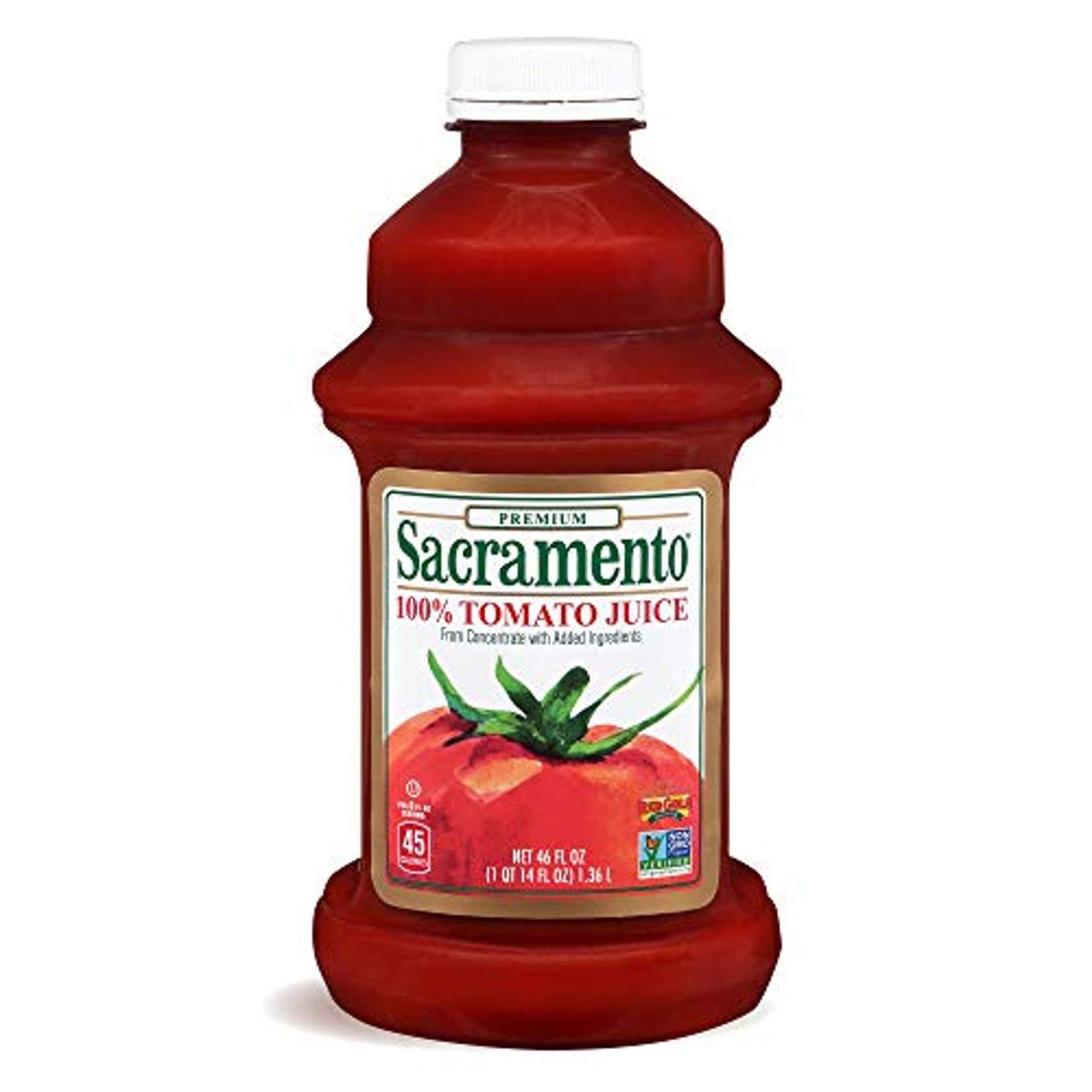 Sacramento Tomato Juice, Kosher and Gluten Free, No High Fructose Corn Syrup, 46 Ounce Bottle, 4-Pack