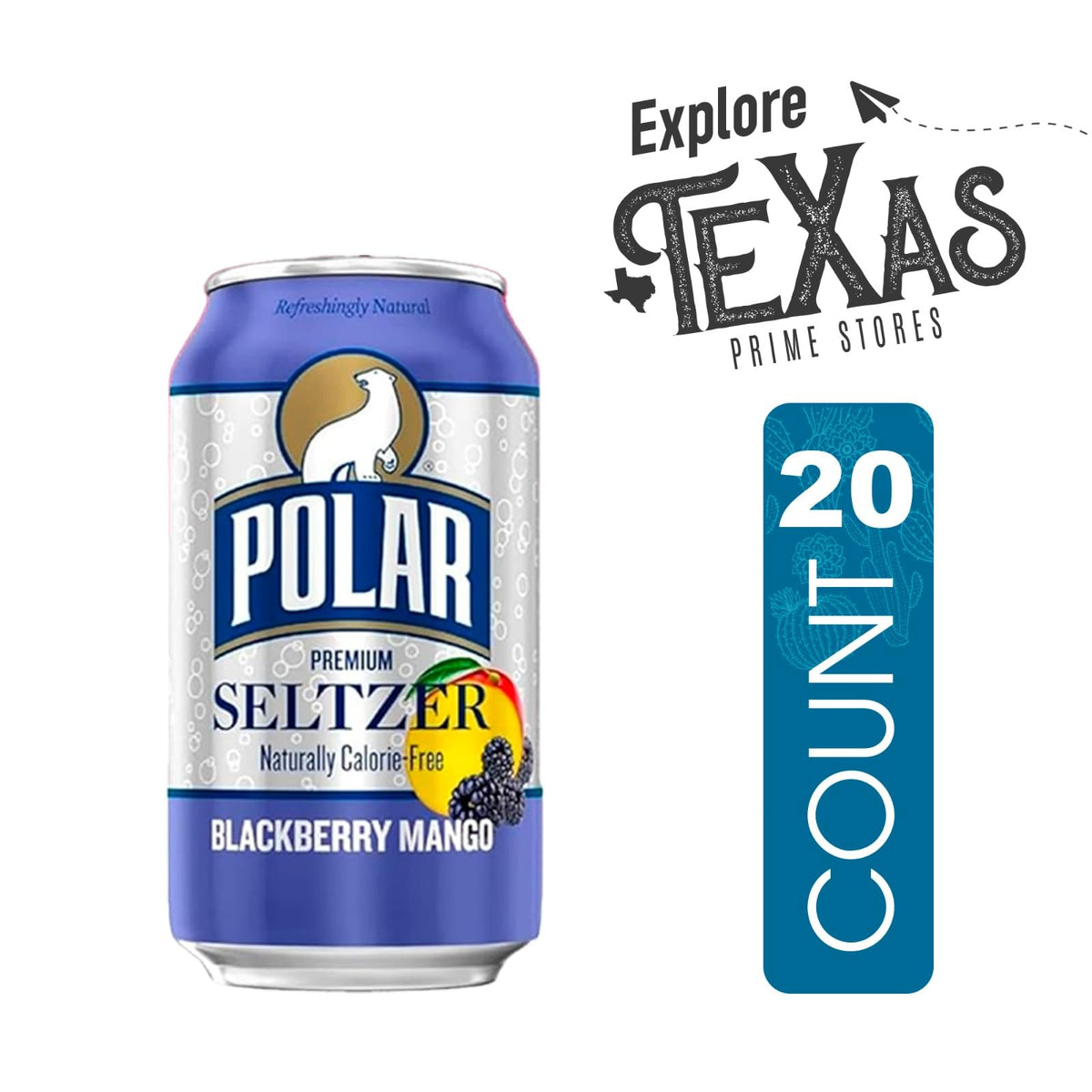 Polar Seltzer 20 Pack of Blackberry Mango Premium Sparkling Water 12 fl oz Aluminum Can