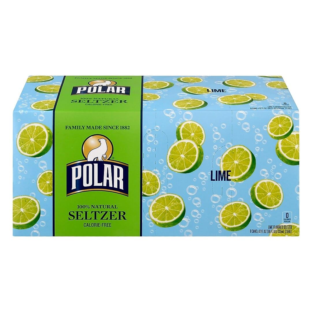 Polar Lime Seltzer, 12 oz., 24 Cans, Sugar-Free