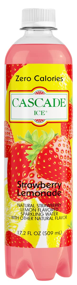Cascade Ice Sparkling Water, Strawberry Lemonade, 17.2 Ounce (Pack of 12)