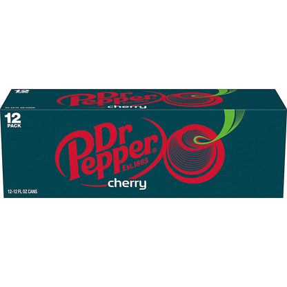 Dr. Pepper Cherry Flavored Soda Beverage Soft Drink - 3 Cases (36 Cans)