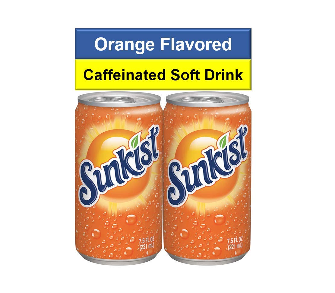 Bundle of Orange Soda Mini Soda Cans, 7.5 oz Soft Drinks Bulk Snacks Pack, Small Refrigerator & Snack Pantry Drink 12 Count Beverage Bedroom & Kitchen Supplies