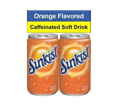 Bundle of Orange Soda Mini Soda Cans, 7.5 oz Soft Drinks Bulk Snacks Pack, Small Refrigerator & Snack Pantry Drink 12 Count Beverage Bedroom & Kitchen Supplies