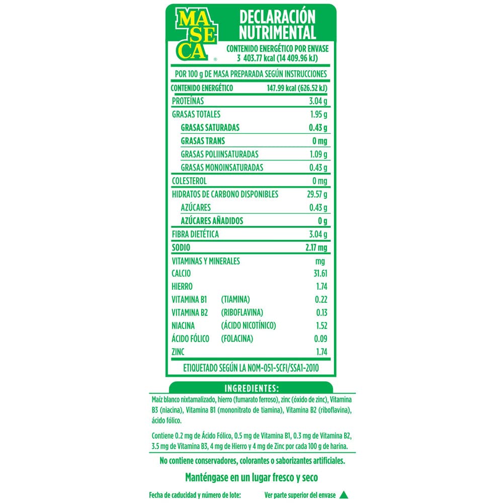 White Maseca Corn Flour 1 Kg (Pack of 2)