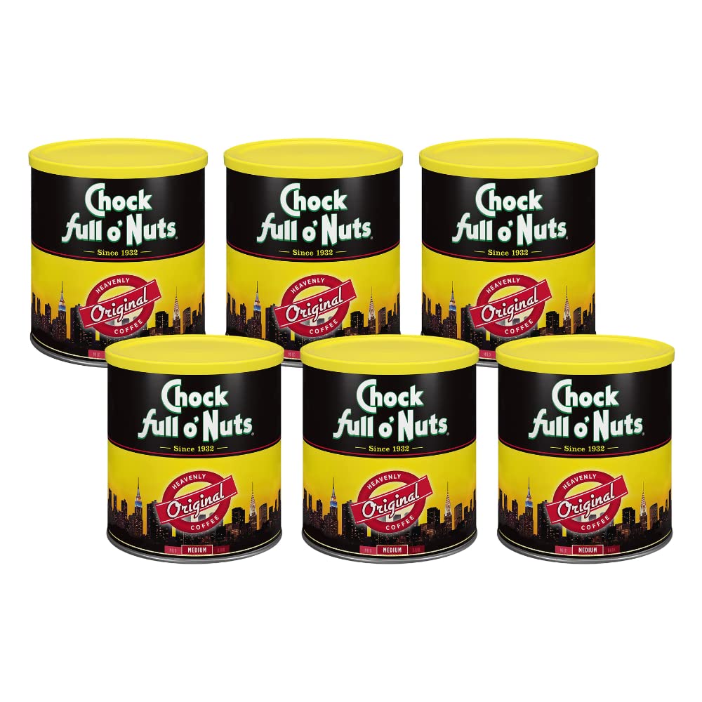 Chock Full o' Nuts Ground Coffee - Heavenly Original Half Caffeine, 24 oz