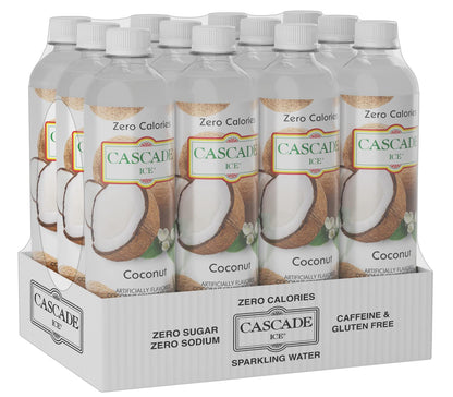 Cascade Ice Sparkling Water, Coconut, 17.2 Fl Oz (Pack of 12)