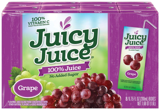 Juicy Juice Grape Juice Single Serve Slim Box, 54 Fluid Ounce -- 4 per case.